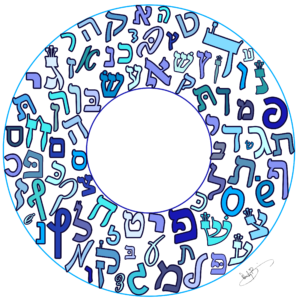 Letters of Hebrew Alef Bet in a Jumble